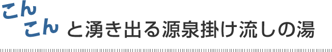 こんこんと湧き出る源泉掛け流しの湯